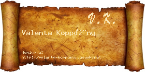 Valenta Koppány névjegykártya